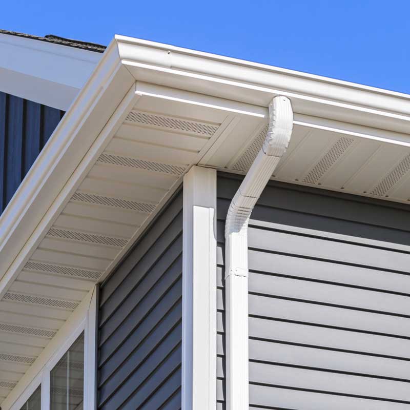 New Aluminum K-Style Seamless Gutters Installed on a Residential Home